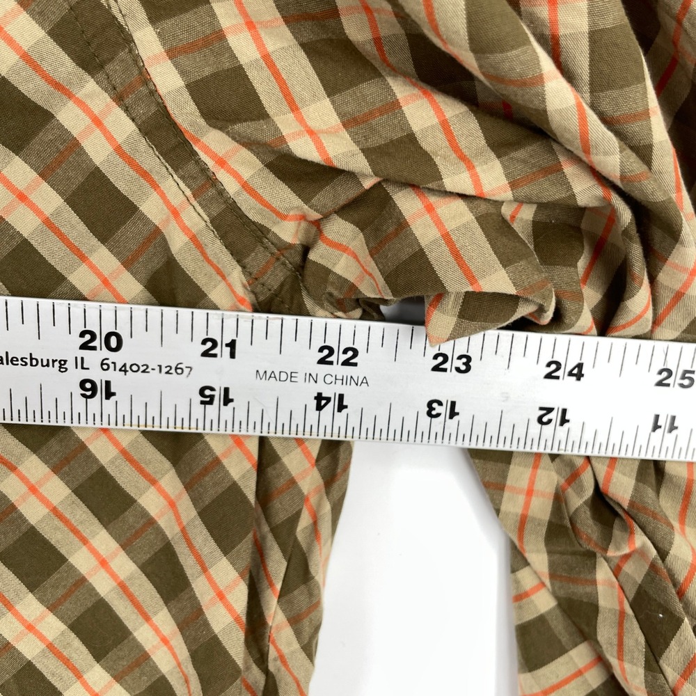 Pelle Pelle Mens XL Plaid Button Down Shirt Brown Orange Embroidered Y2K NWT VTG - Picture 5 of 10